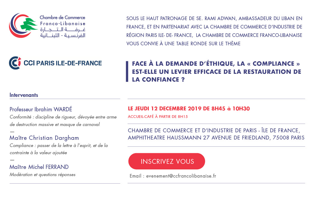 Face à la Demande d'Ethique, la "Compliance" est-elle un Levier Efficace de Restauration de la Confiance?