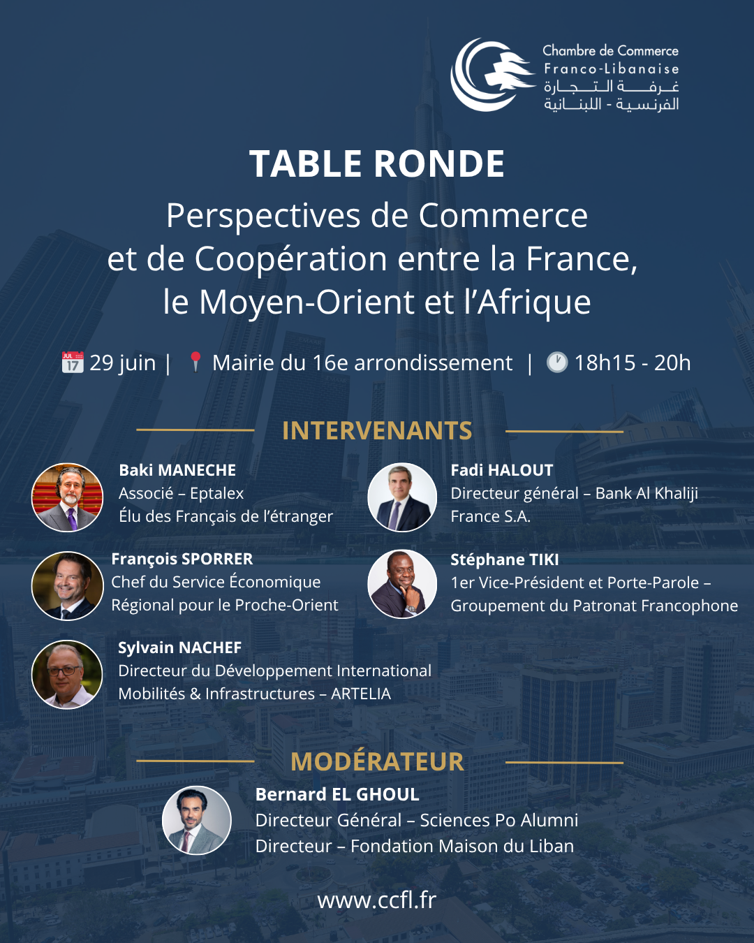 Table ronde | Perspectives de commerce et de coopération entre la France, le Moyen-Orient & l’Afrique